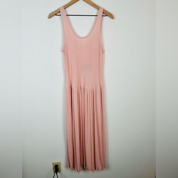 NWT Everlane The Rib Soft Knit Scoop Neck Sleeveless Tank Dress Petal Pink Large - Picture 6 of 16